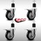 Service Caster 4'' SS Black Poly Swivel 1-7/8'' Expanding Stem Caster Set Total Lock Brake, 4PK SCC-SSEXTTL20S414-PPUB-BLK-178-4 - alternate 2